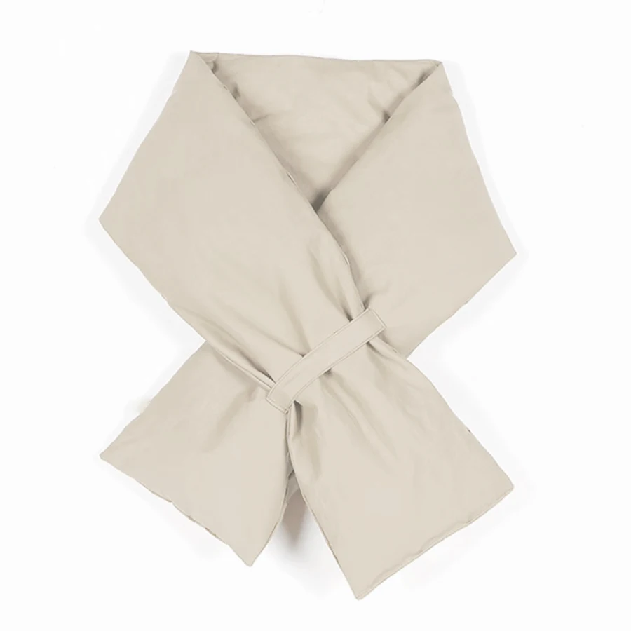 Fashion Down Winter scarves women Hood With waterproof fabriс Outdoor Thicken quilted Neck warm Matte design Neck-Cross Shawl 5