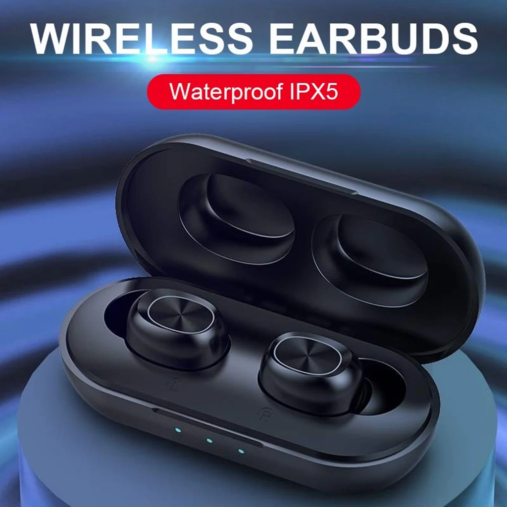 B5 Fingerprint Touch Bluetooth HiFi Wireless Headphones With Microphones charging box 5.0 Touch Control Earbuds Waterproof