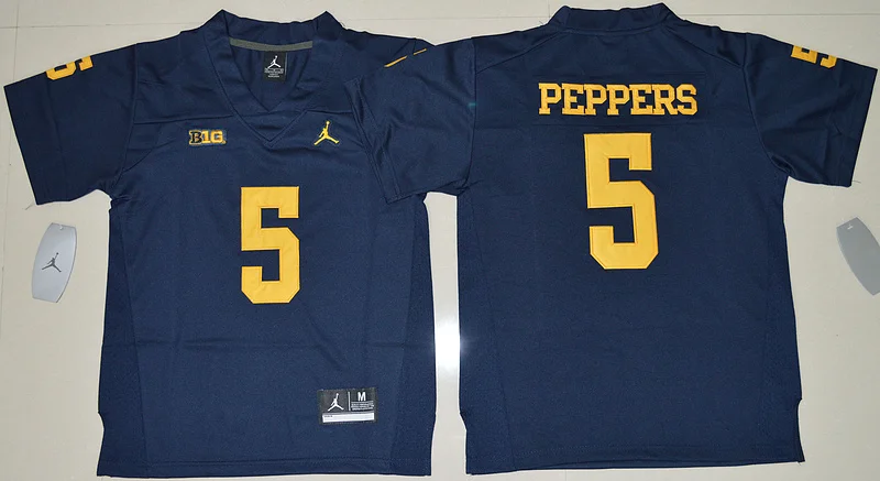 Синий Новинка, Michigan Wolverines Jabrill Peppers для молодежи Джерси - Цвет: Синий