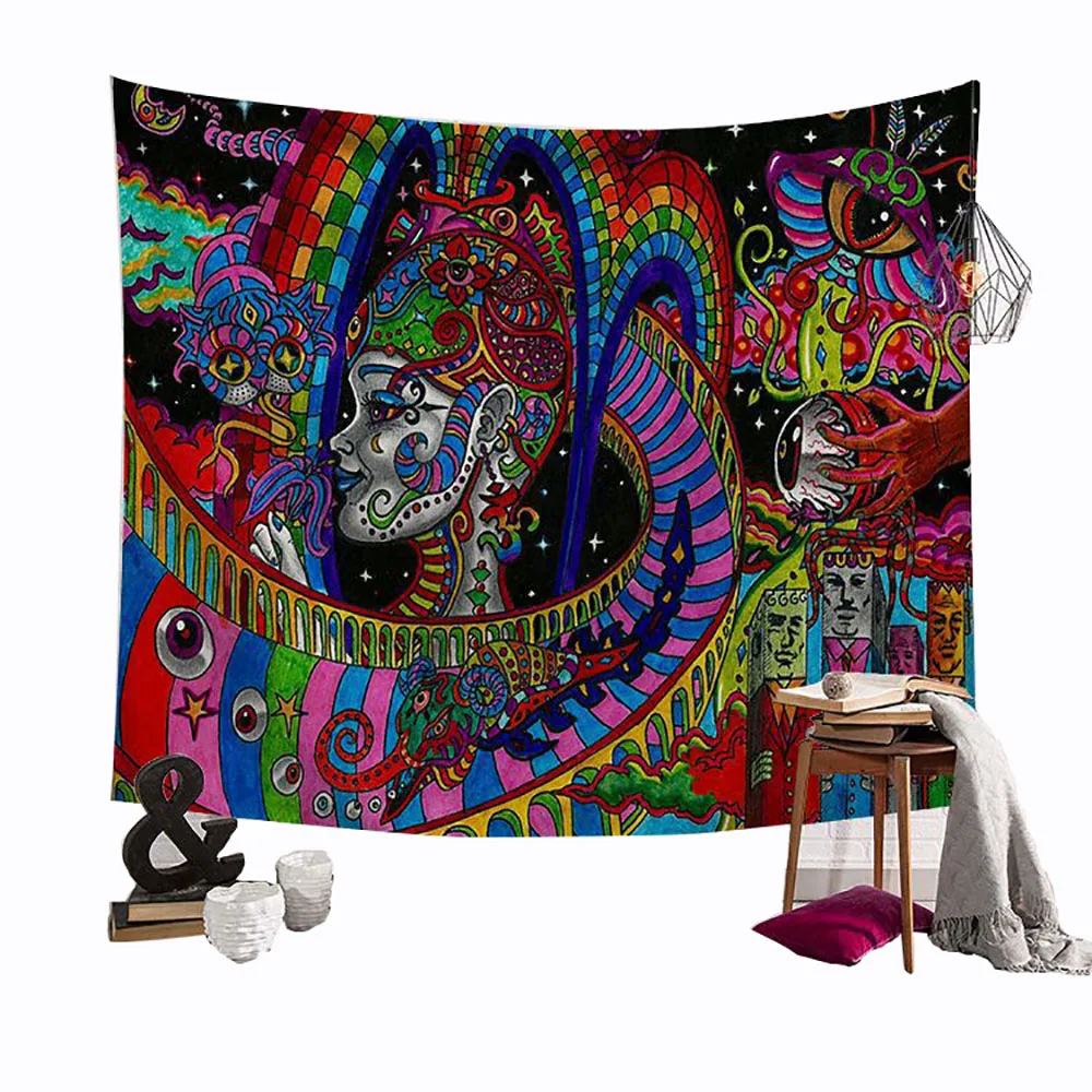 Lychee Nordic Bedroom Decoration Painting Wall Hanging Tapestry Polyester Blanket Art Wall Carpet Home Decorative Tapestry