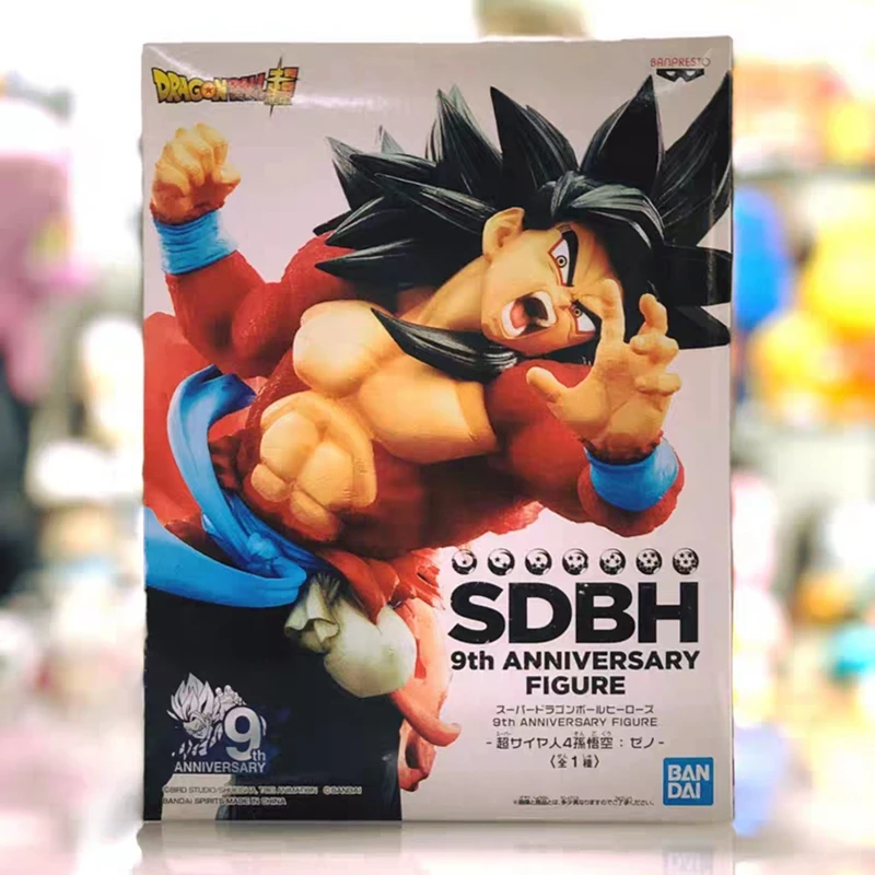 

WSTXBD Original Banpresto Dragon Ball HEROES 9th ANNIVERSARY SSJ4 Goku Action Figure Model Toys Figurals Dolls Brinquedos