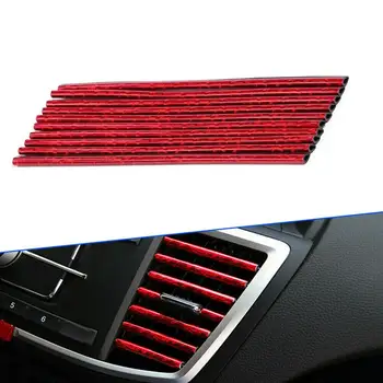 

DIY Auto 10PCS Car Accessories Auto Colorful Air Conditioner Air Outlet Decoration Strip Car Interior Air Vent Grille Switch