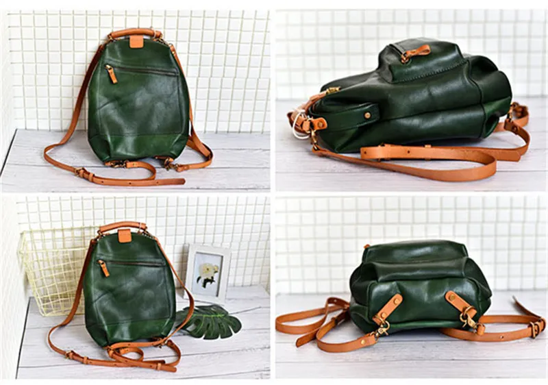 PNDME высококачественный Женский рюкзак из натуральной кожи, многофункциональный кожаный женский маленький рюкзак, модный винтажный зеленый милый рюкзак
