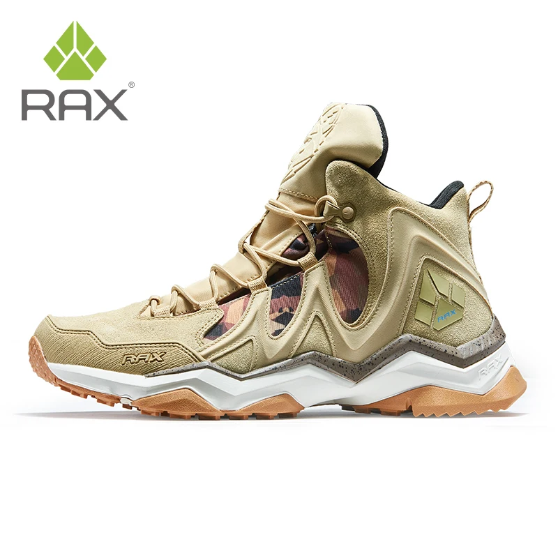 RAX Men Hiking Shoes winter Waterproof Outdoor Sneaker Men Leather