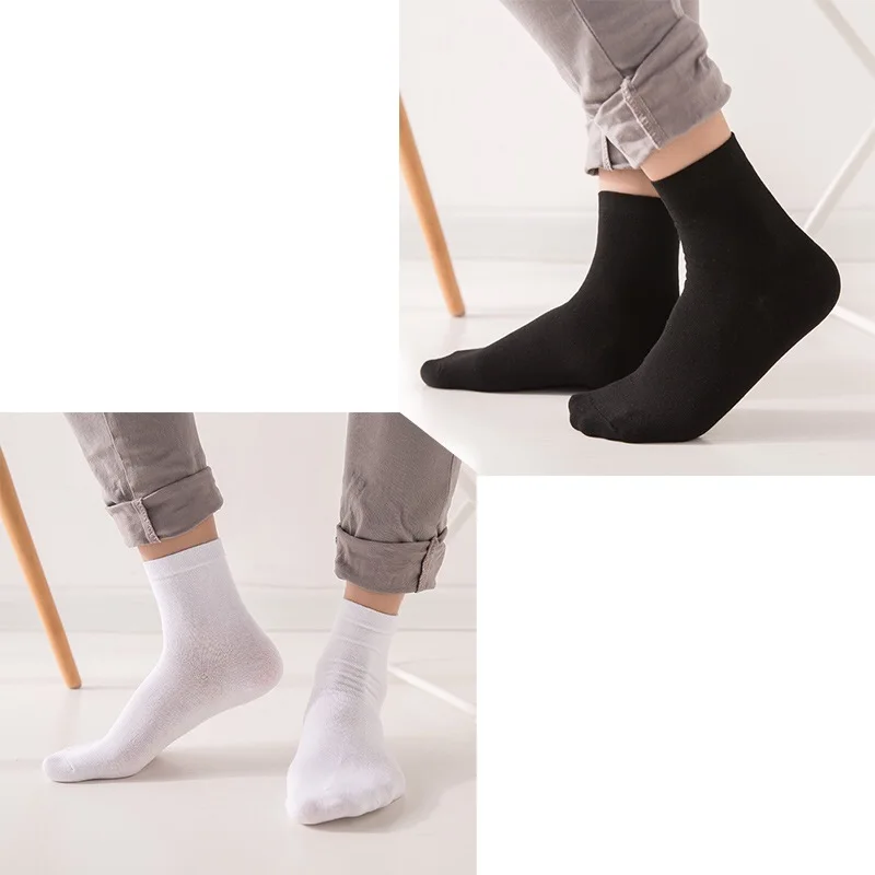 10 пар мужские высококачественные Повседневные Дышащие носки для мужчин Хлопковые брендовые носки для кроссовок быстросохнущие черные белые длинные носки - Цвет: 5black5white