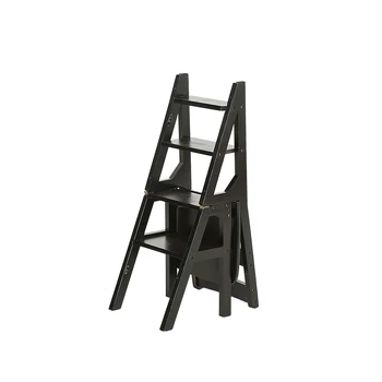 

Household multi function folding ladder stool solid wood ladder ascending platform step stool dual purpose rack stair chair