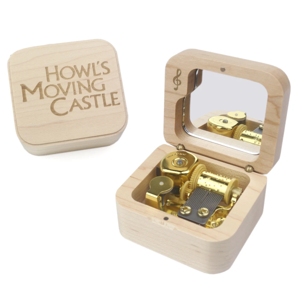 HowlS Moving Castle-Merry Go Round Of Life Maple Box Music Box Wood Carved Mechanism Wind Up Gift For Christmas 
