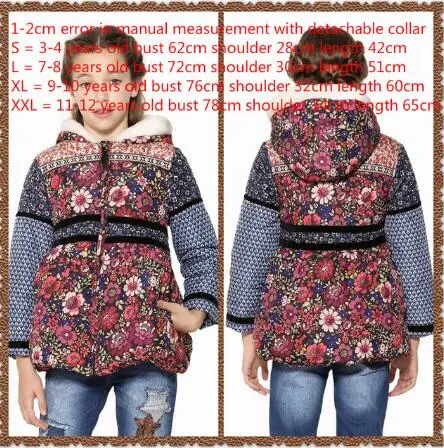 Зимняя хлопковая куртка DESIGUAL для девочек; Размеры s-xxxl