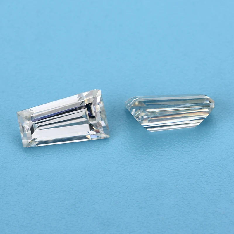 

Оптовая продажа, размер 2x3x4 мм, белый цвет D VVS1, цветной Свободный Муассанит, трапециевидная форма камня с сертификатом