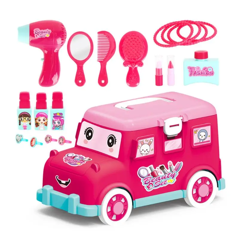 

1Set Simulation Bus Cart Cosmetic Makeup Toys for Children Kids Girls Beauty Toy Tools Early Education Gifts