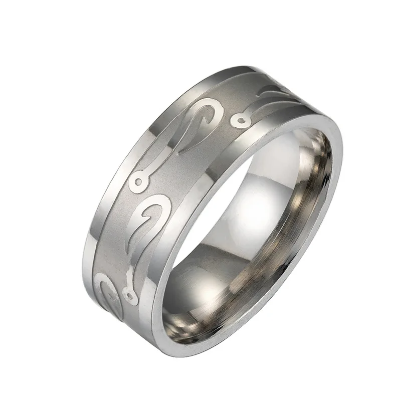  New stainless steel hook ring Personality simple Titanium jewelry Men's | Украшения и аксессуары