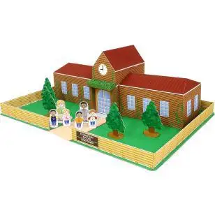 

School 3D Paper Model Parent-child DIY Building Model Kindergarten Handmade Origami Children's Educational Development Toys