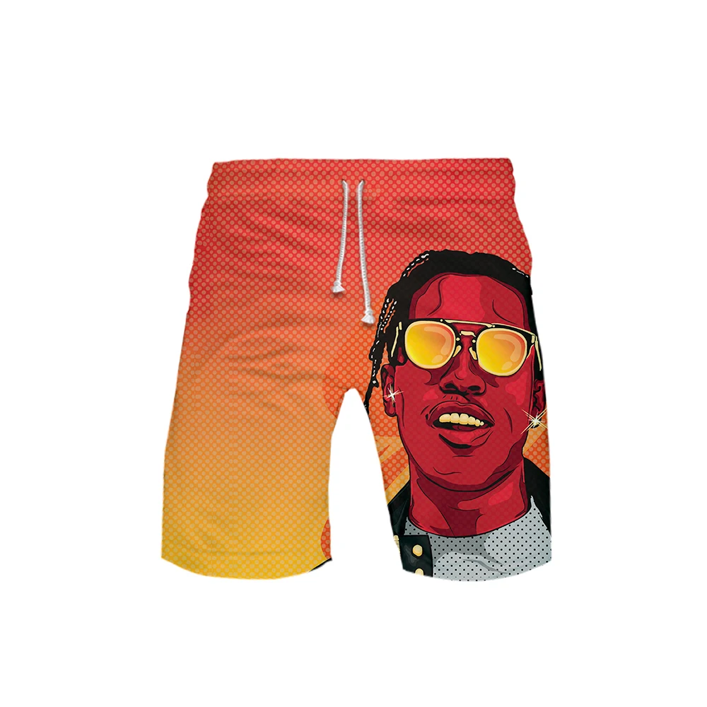 ASAP ROCKY 3D печать мужские пляжные шорты весна лето Харадзюку Повседневная мода хип хоп доска шорты по колено горячая распродажа