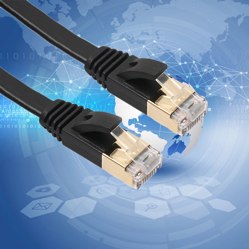 Супер высокая скорость 2 м плоский соединительный кабель ультра тонкий Ethernet