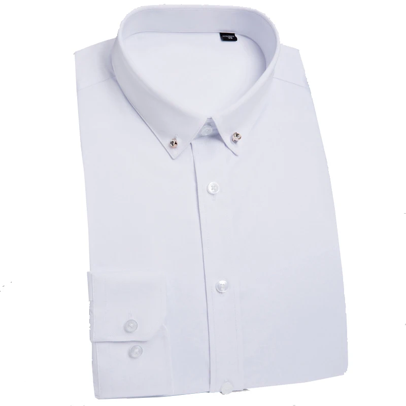 

Men's Shirt Long Sleeve Slim Fit Iron Free Shirts Down Collar Wedding Groom Business Party Banquet Stage Pink Sky Blue Lavender