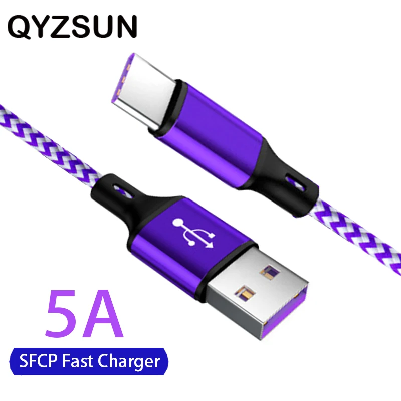 

5A USB Type C Cable Super Fast Charging for Huawei P30 Mate 20 Pro Xiaomi Mi 9 HTC for Samsung S9 S10 Plus Mobile Phone Charger