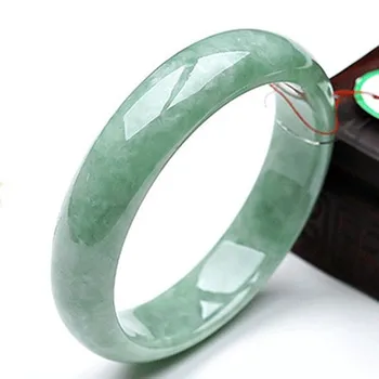 

Gift Certificate Natural Myanmar A Grade Raw Stone Carving A54-62mm Light Green Bracelet Bracelet Best Gift
