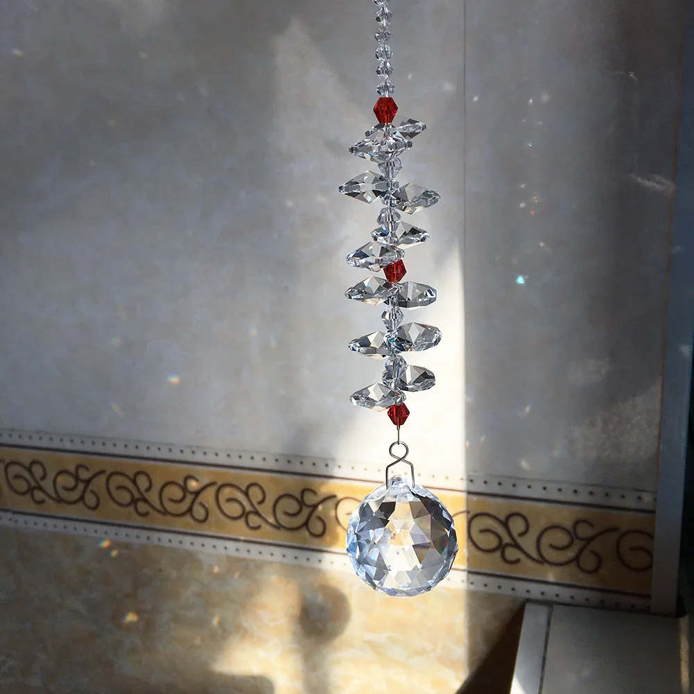 30 мм хрустальная люстра шар призмы Радуга восьмиугольник чакра Suncatcher, упаковка из 2