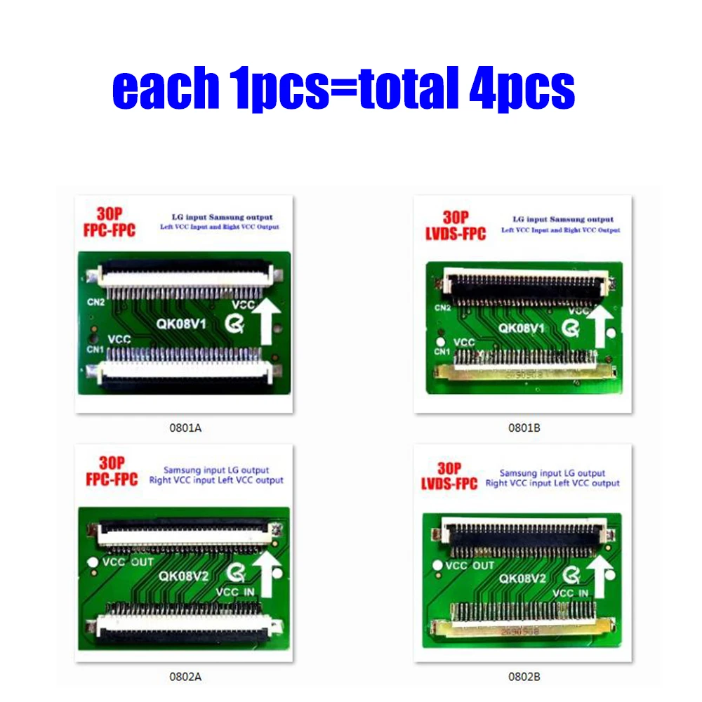 Lvds para Fpc Placa de Sinal Sam para lg 30pin para 30pin Fpc para Lvds lg para Sam Pces Cabo Conector Adaptador Ffc 10 hd - Image 5