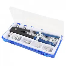 106 шт./лот, алюминиевый сплав, ручной инструмент для заклепок, набор инструментов с 10 видами заклепных гаек и пластиковых коробок для украшения мебели
