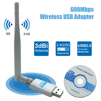 

wireless external ethernet 802.11ac laptop usb 2.4g & 5g desktop wifi adapter antena dongle lan wi-fi card longo alcance