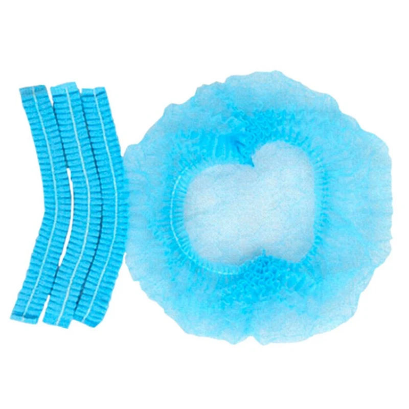 

100pcs/pack Disposable Hair Shower Cap Non Woven Pleated Anti Dust Hat Hotel Salon Suppliest Medical/Food/Classroom