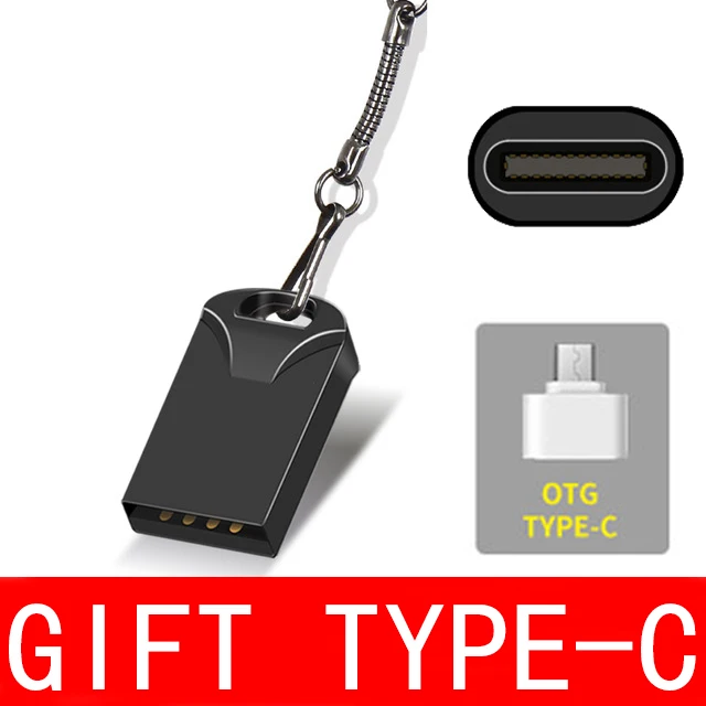 Мини металлический USB флеш-накопитель 64 ГБ 32 ГБ 16 ГБ 8 ГБ флеш-накопитель портативный USB флеш-накопитель 64 ГБ флеш-накопитель - Цвет: TC-Black