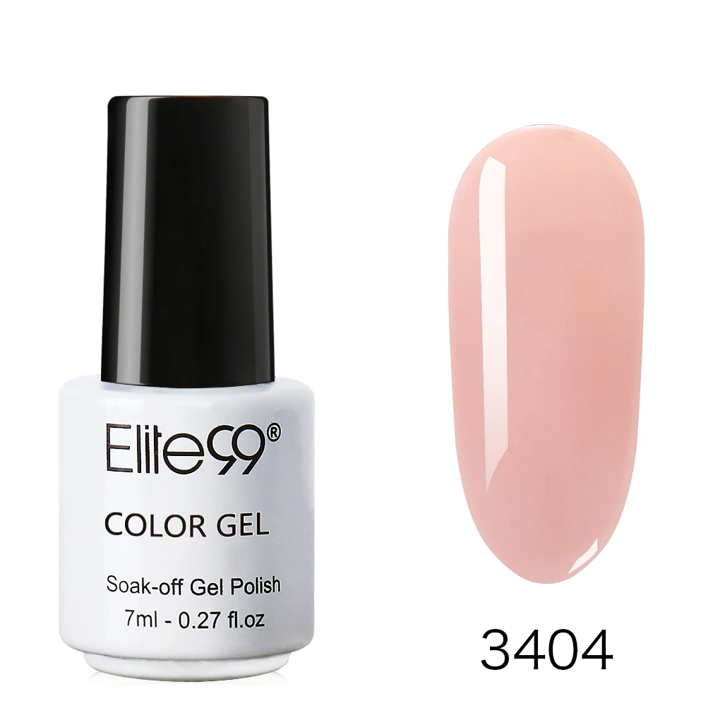 Elite99 желе УФ-гель для ногтей замачиваемый полупрозрачный гель для дизайна ногтей маникюр Vernis полупостоянные ногти телесного цвета гель лак - Цвет: 7ML 3404