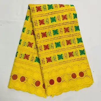 

2020 Yellow Red African Dry Lace Fabrics High Quality Cotton Lace Fabric Swiss Voile With Stone Swiss Voile Lace In Switzerland
