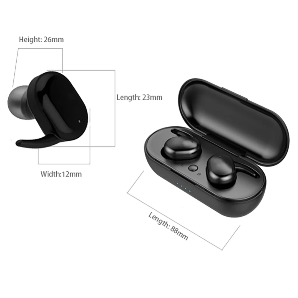 TWS Headphones Bluetooth 5 0 Wireless Earphones Sports Earphone 3D Stereo Sound Earbud with Portable Mic and Charging box