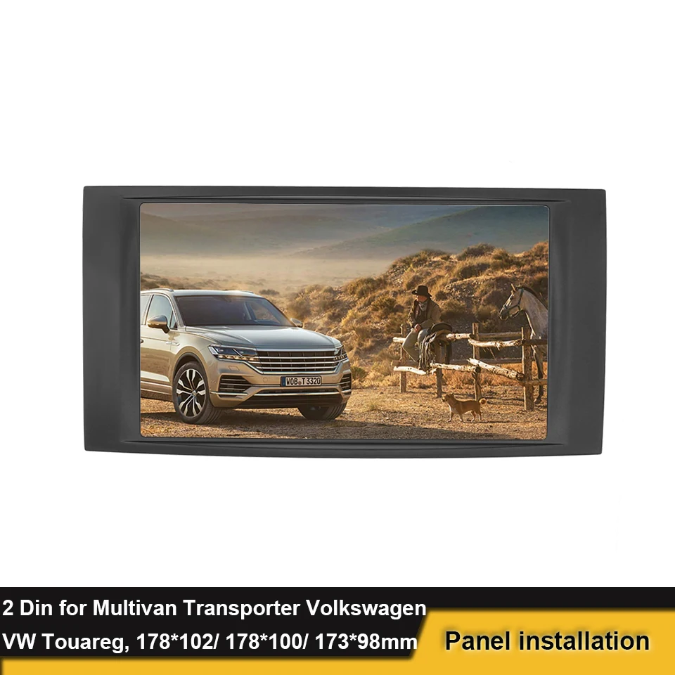 2 Din Radio Fascia For Volkswagen VW Touareg Multivan Transporter DVD Stereo Frame Panel Mounting Dash Installation Bezel Trim | Автомобили