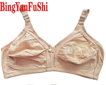 BingYanFuShi Wire-free Cotton Bra Sexy Lace Full Coverage Bras For Women Push Up Minimizer Soft Nopadded Size 36-50 CDEF Cup C02 1