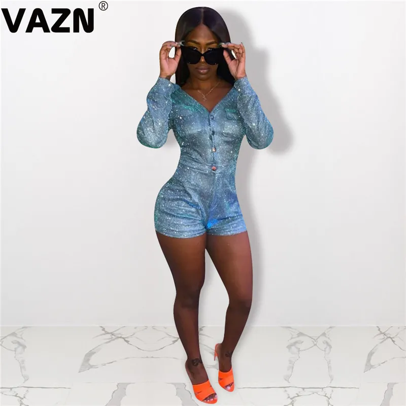 VAZN NK075, горячая Распродажа, для снижения возраста, сексуальные, для ночного клуба, модные, одноцветные, с длинным рукавом, с высокой талией, женские Обтягивающие Комбинезоны