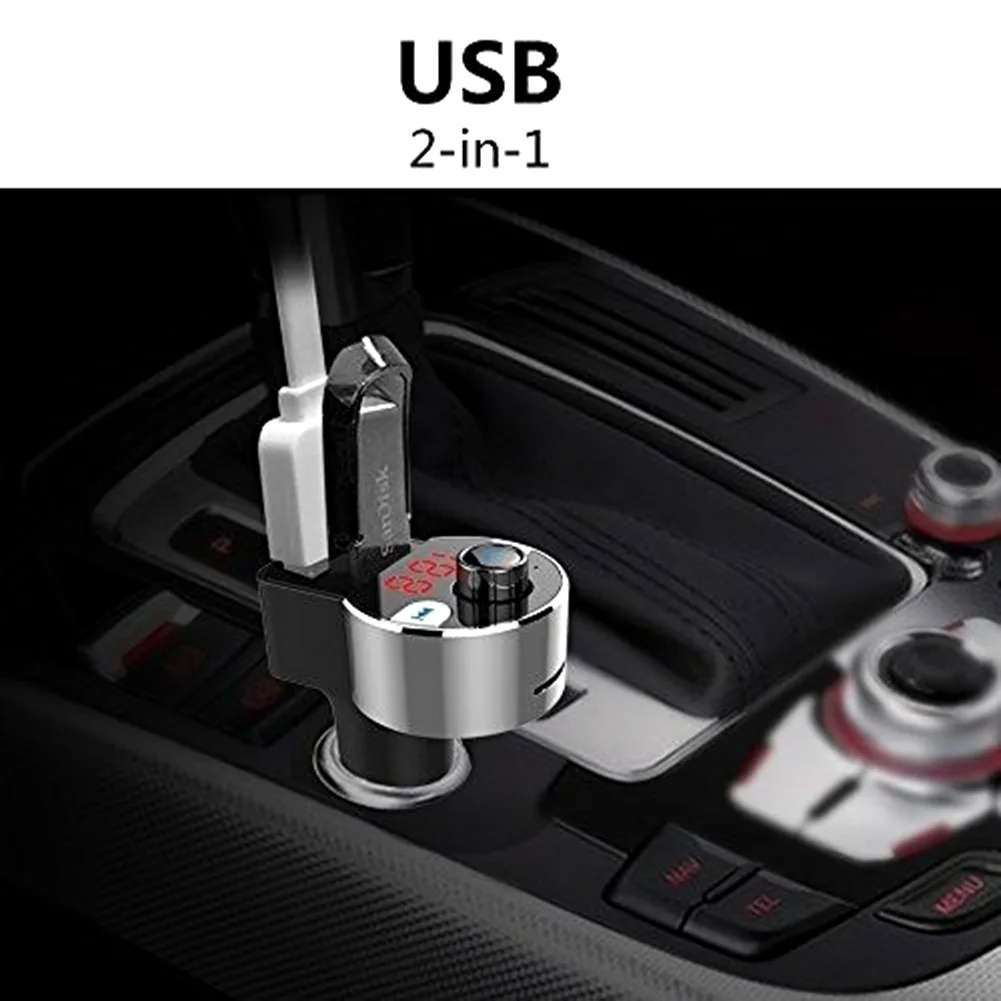 Беспроводной радио Bluetooth fm-передатчик легкое управление автомобильное зарядное устройство светодиодный дисплей MP3 плеер TF карта Поддержка аудио адаптер двойной USB