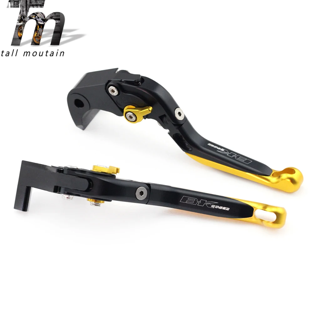 

Brake Clutch Lever For SUZUKI GSX1300 BKING 2008-2011 Black+Gold Motorcycle Adjustable Folding Extendable logo B-KING