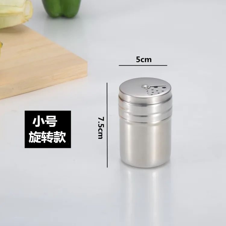 Glutamate Pot Pepper Bottle To Flavor Bottle Barbecue Parts Rotating Canister Powder Tube Stainless Steel Pepper Spice Salt Jar - Цвет: rotary sprinkler
