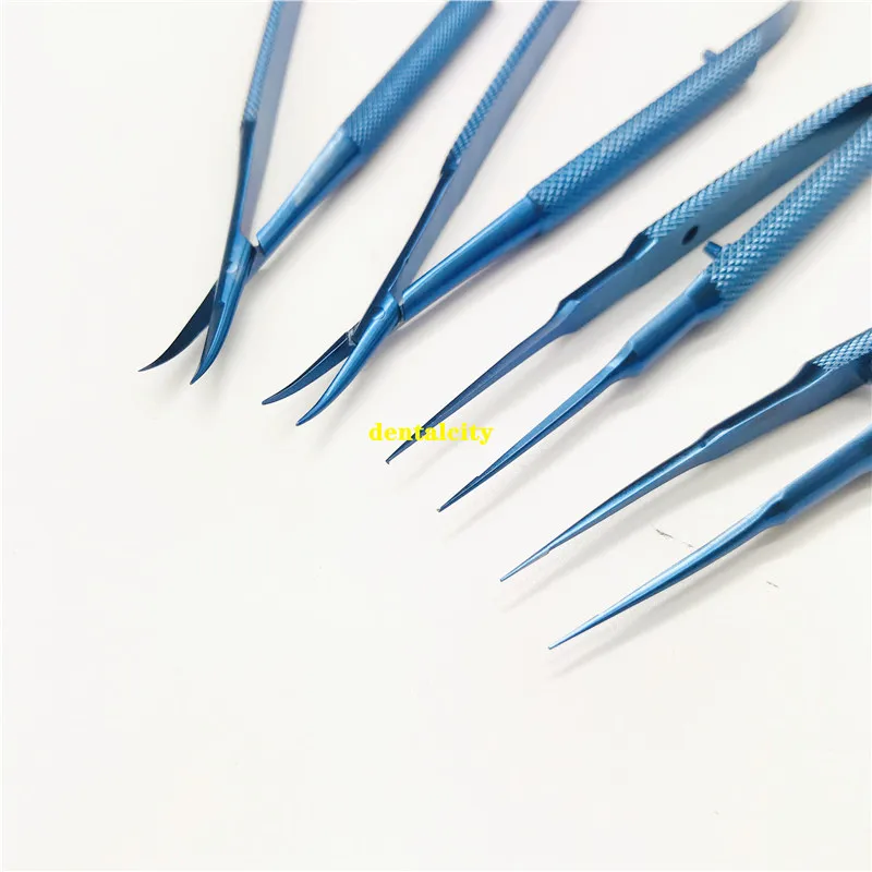 12,5 см ножницы+ держатели игл+ нержавеющая сталь tweezers офтальмологических микрохирургических инструменты хирургические инструменты 4 шт./компл