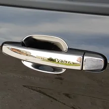 Хромированные накладки на внешние ручки открывания дверей из нержавеющей стали для Лада Веста седан универсал кросс Lada Vesta sedan SW Cross sport