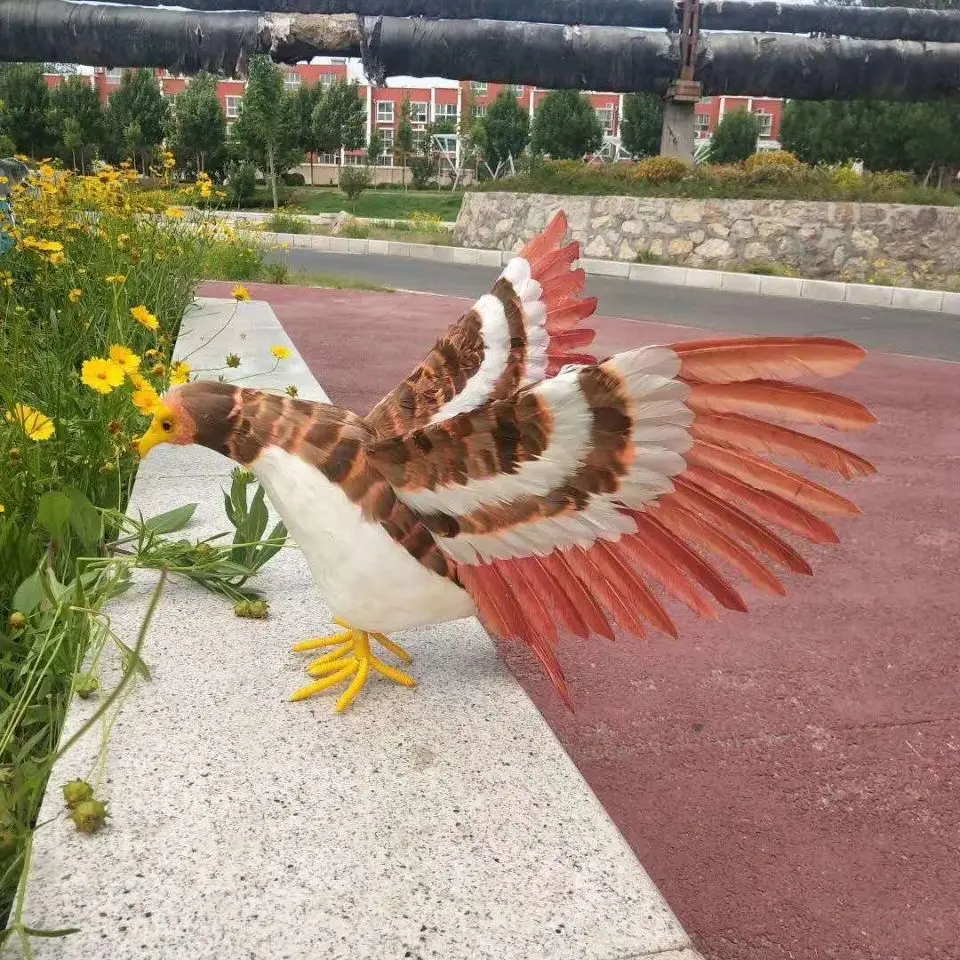 big simulation eagle model foam&feather wings eagle doll about 45x80cm