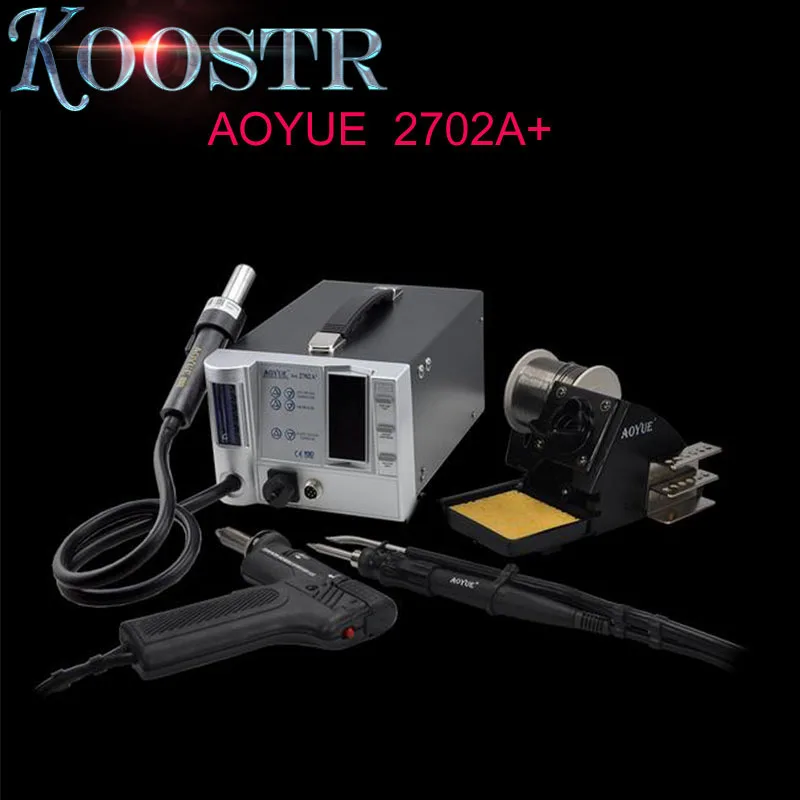 

AOYUE 2702A+ Multi-fonction 4 in 1 Lead-free Desoldering Station+Smoking instrument +Electric Desoldering Pump gun+Hot Air gun