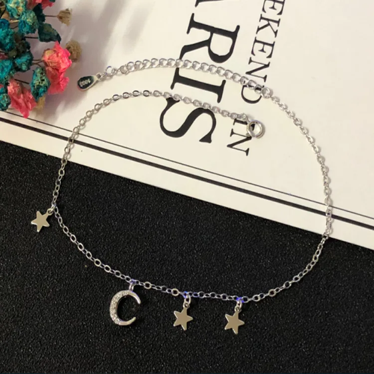 

S925 Sterling Silver Bracelet Moon Tassel Jewelry Gift