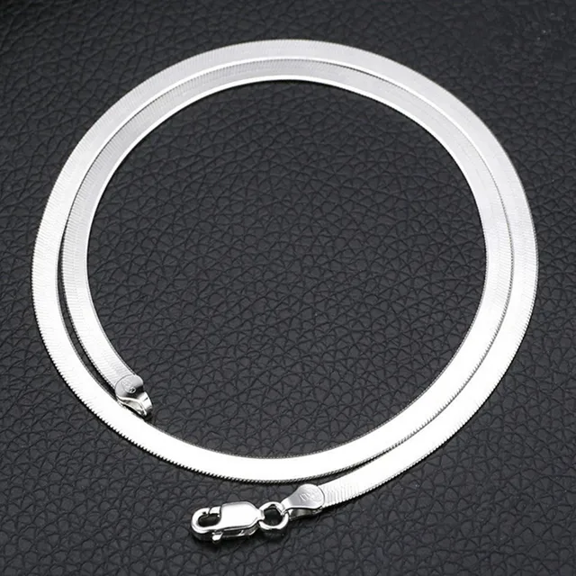 925 Silver Necklace 4MM Snake Chain Men & Women Couple Blade Chain Fashion Party Jewelry Gifts 2