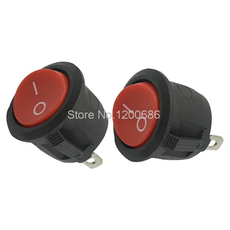 

2 feet 6A 250V OD 20mm Rocker round switch round shape red button 2 feet 6A 250V OD 20mm