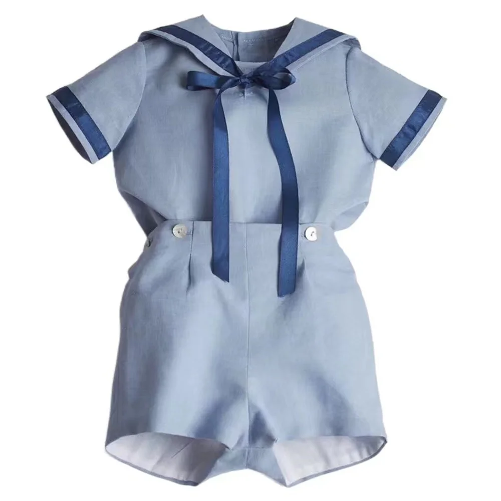 

Tailored adult Navy doll shirt + shorts