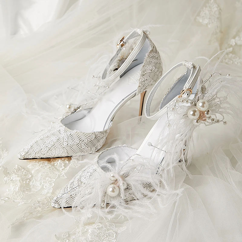 Feather wedding shoes Clearance