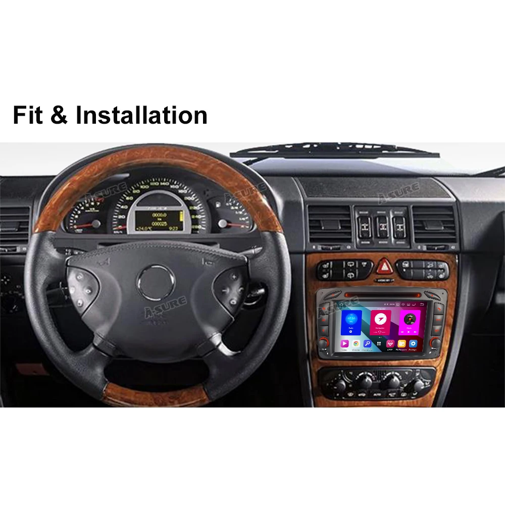 Cheap A-Sure 8 Core 32GB ROM Android 9.0 Radio GPS DVD Navi For Mercedes Benz C-class W203 CLK G500 Viano Vito Class G-Class W463 5