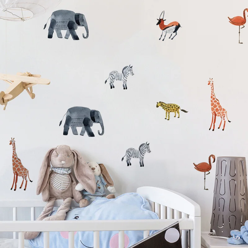 

DIY Animal Wall sticker for kids rooms Baby room Decorative wall vinyl Decalsre movable waterproof Modern home decoration