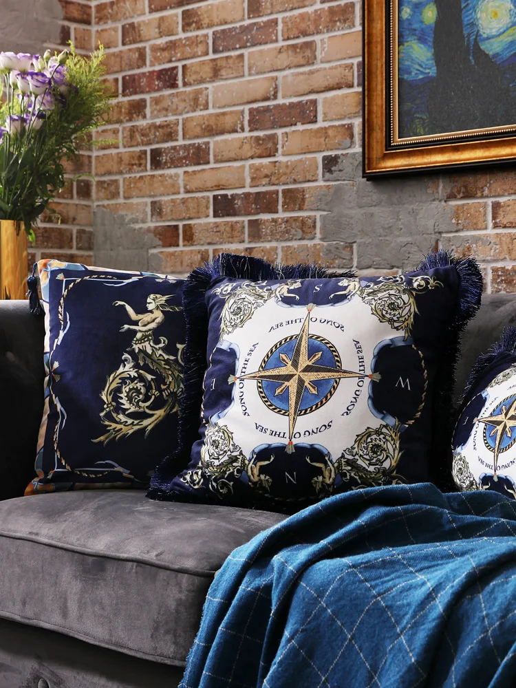 

Luxury New European Geometric Velvet Tassel Cushion Cover Pillow Cover Pillowcase Home Decorative Sofa Throw Pillows Living Room