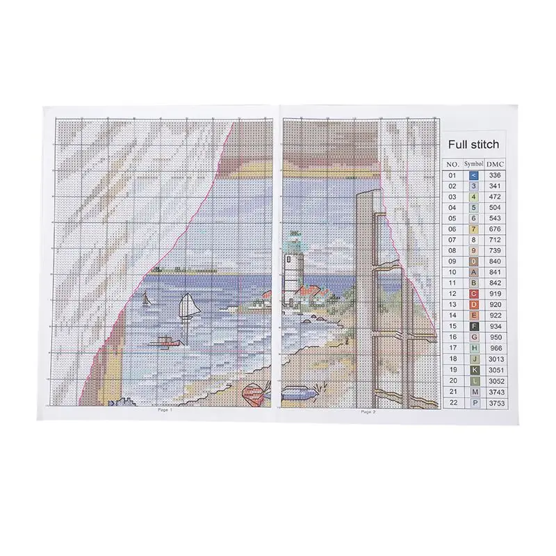Морской пейзаж за окном Счетный крест иглы набор пейзаж крест иглы наборы вышивка рукоделие(11CT