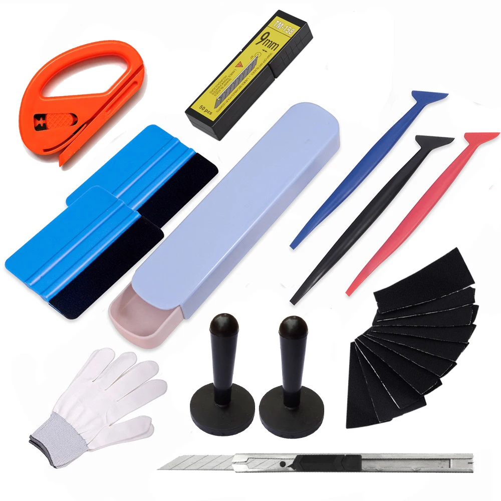 

Vinyl Wrap Car Tools Set Car Accessories Carbon Fiber Sticker Film Magnetic Holders Auto Window Tint Squeegee Cutter Knife